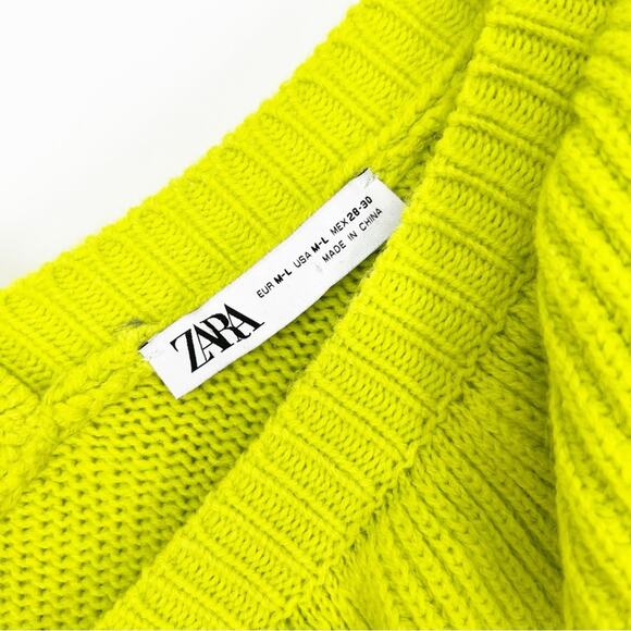 ZARA Ruffle Tunic Sweater M/L Green - Picture 8 of 10